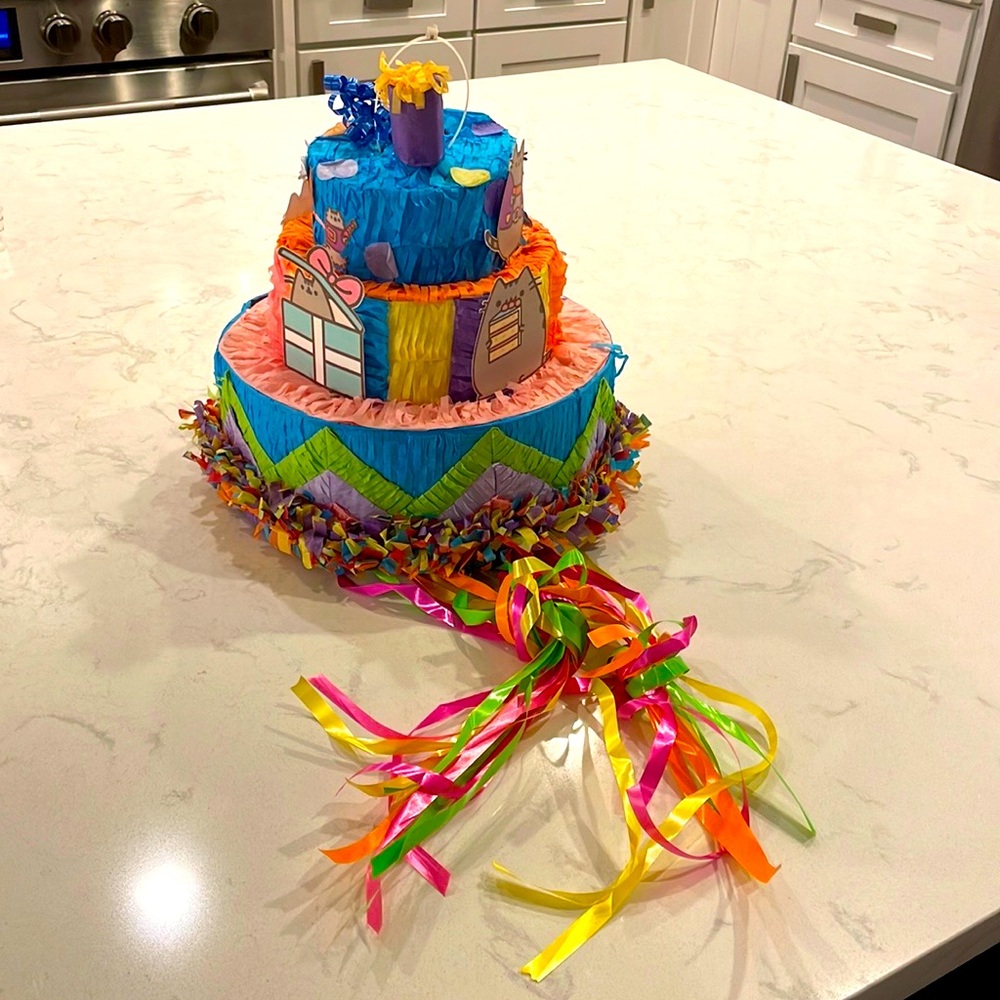 Birthday Cake Pull-String Piñata - Pusheen Themed